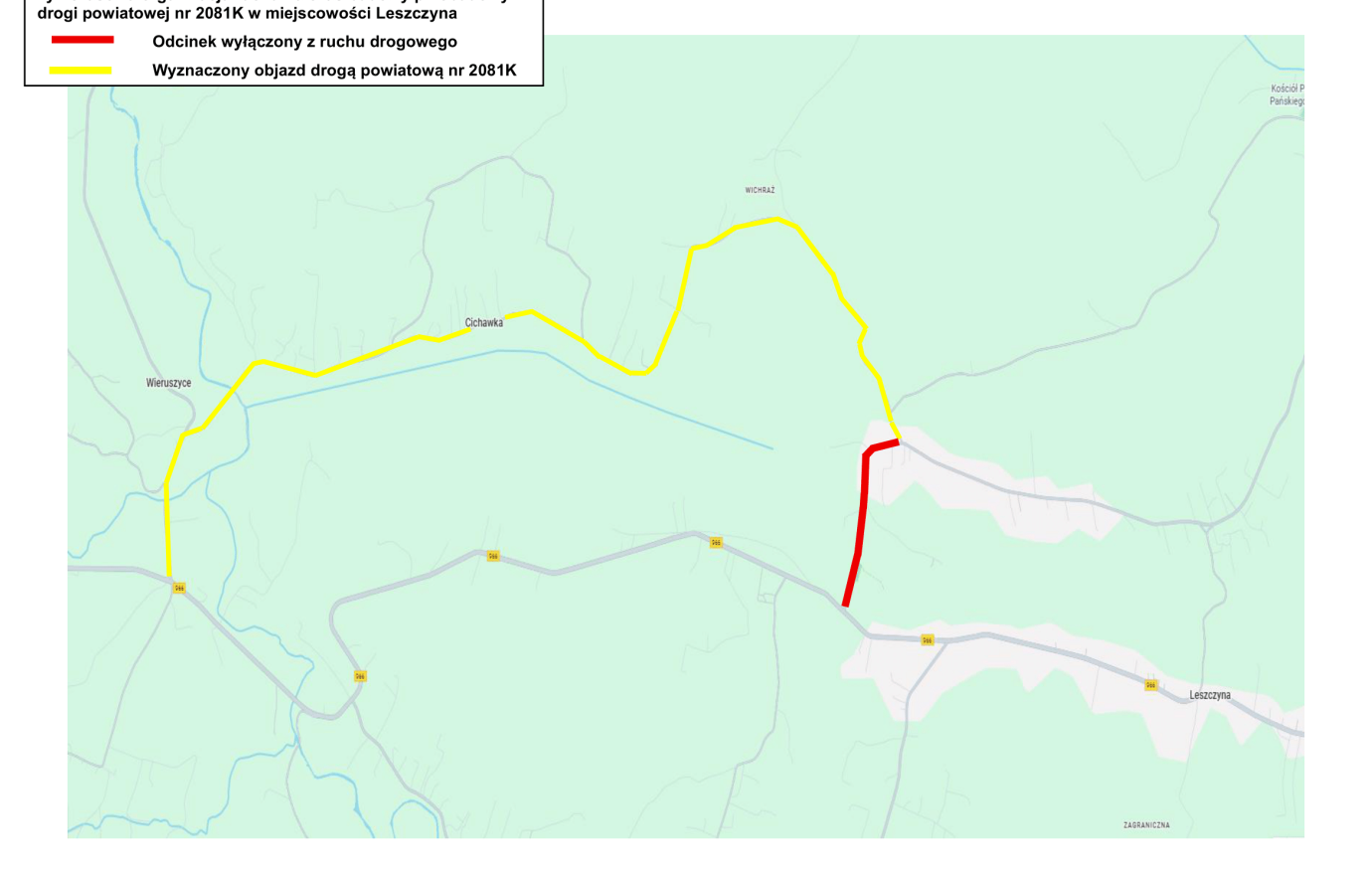 Objazd zamkniętej drogi